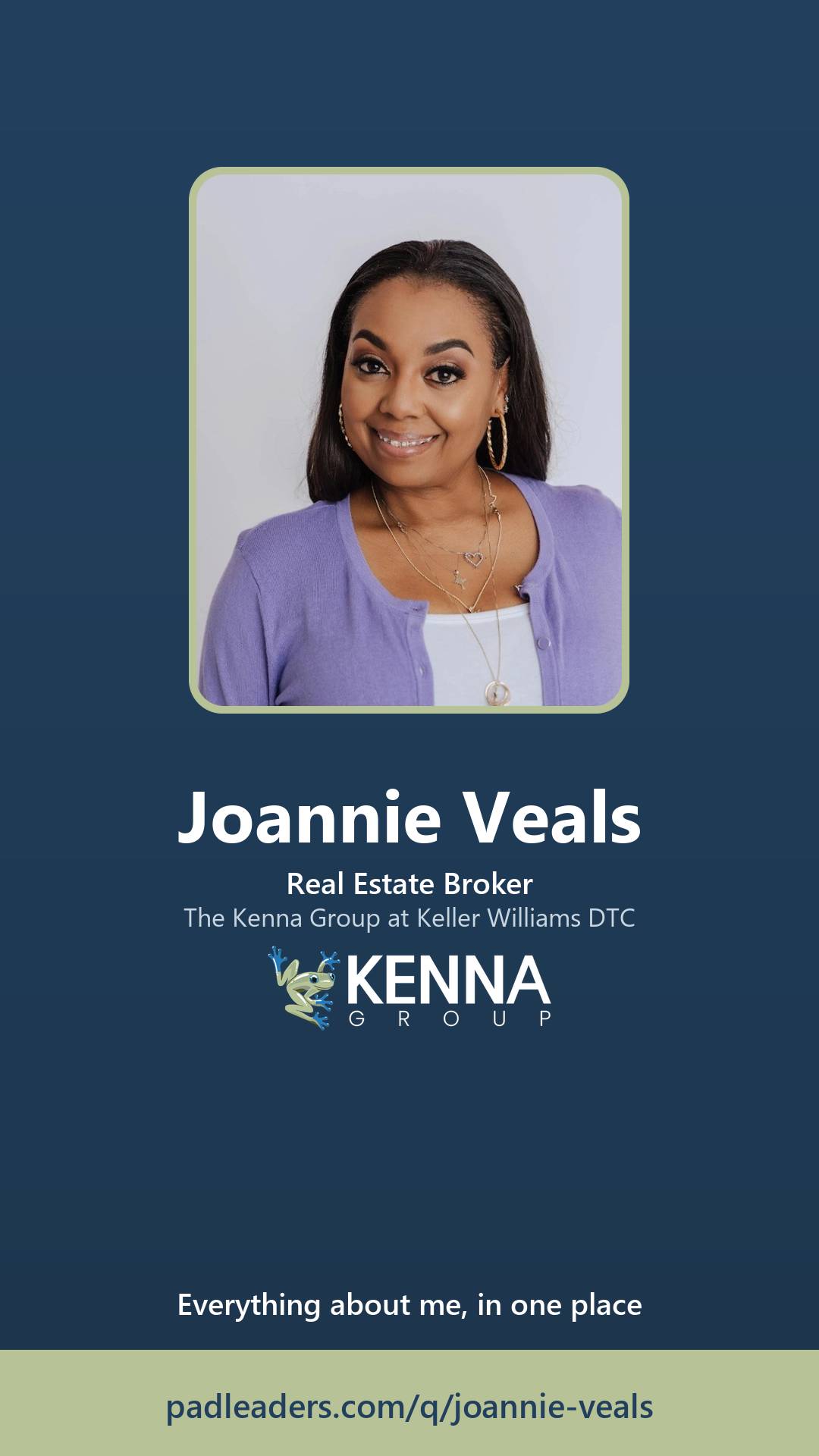 Story-size share graphic for Joannie Veals