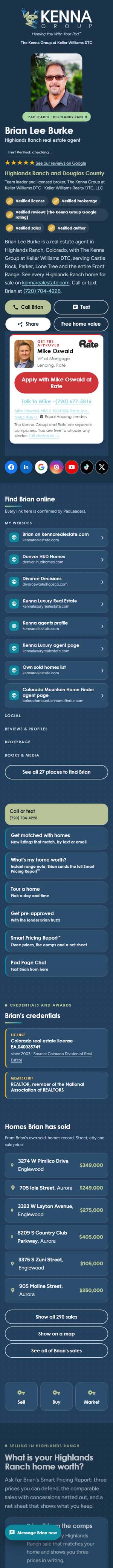 A real Pad Page scrolling on a phone