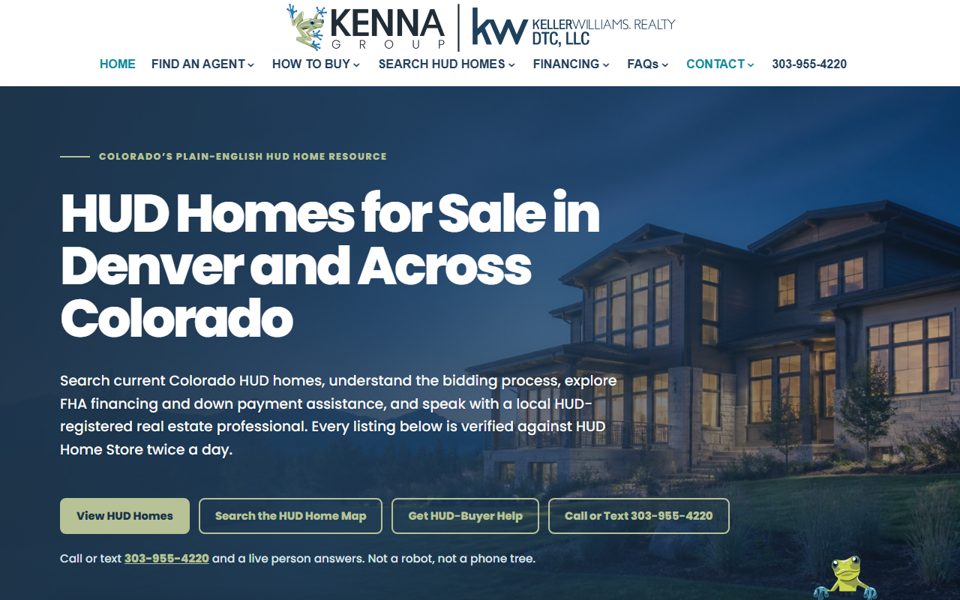 denver-hudhomes.com home page, a site we built and run