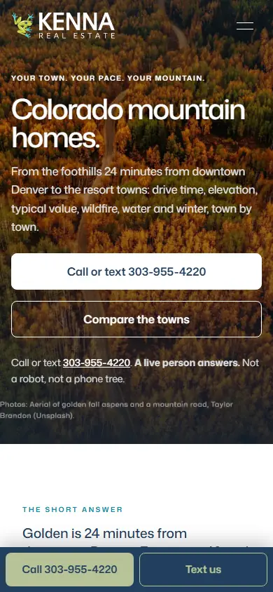 Colorado Mountain Home Finder on a phone