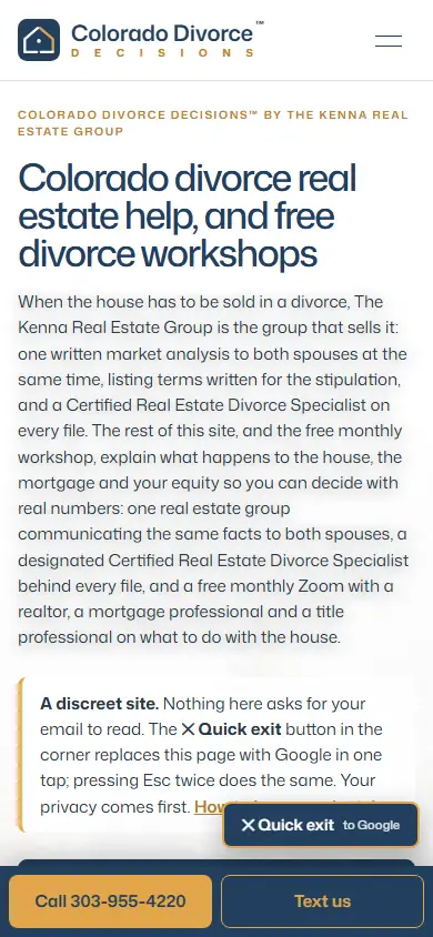 Colorado Divorce Decisions on a phone