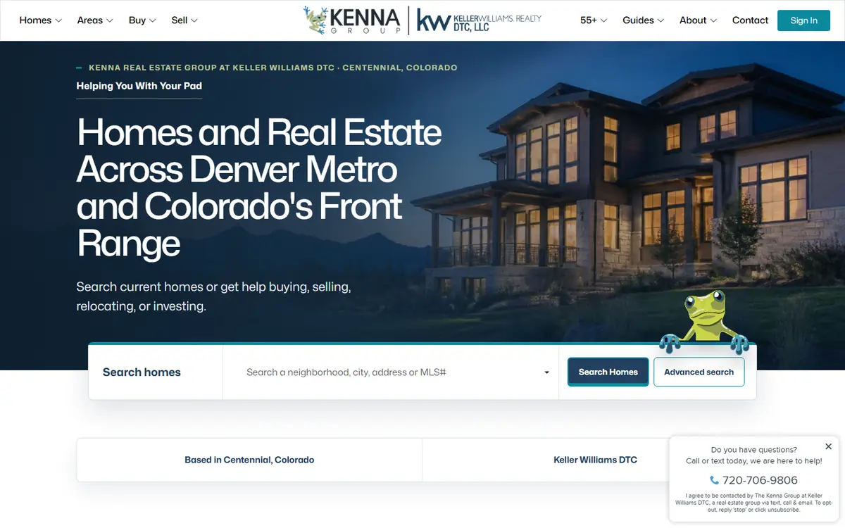 kennarealestate.com home page on a desktop browser